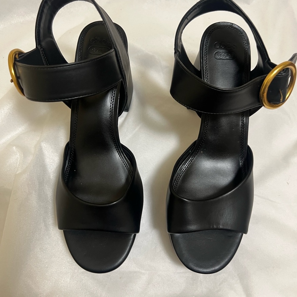 ASOS Elegant Black Heels with Gold Buckle